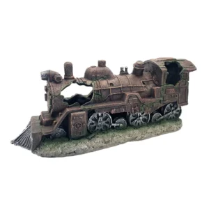 New Arrival Fish Tank Decoration Aquarium Accessories Resin Train Wreck Ornament