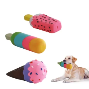 New Arrival Ice Pop & Ice Cream Doggy’s Gifts Eco Friendly Pet IQ Improving Vinyl Squeaky Toys for Dogs