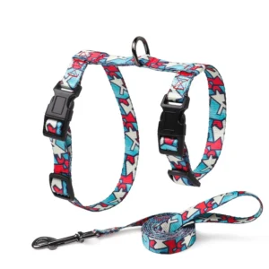 New Arrival Pet Cat Dog H Harness and Leash Adjustable Various Colors and Customizable Patterns and Logos Prevent Shedding