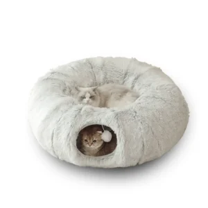 New Autumn and Winter Plush Pet Bed for Cats and Dogs Foldable Portable Breathable Warm and Comfortable Tunnel for Cats