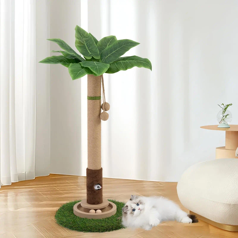 New Cat Scratcher Tree Tower Scratching Posts for Indoor Cats with Cat Toy Mouse Hole and Interactive Wooden Ball