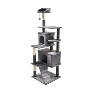 New Cat Tree Scratcher Sisai Post Perch Grey House Condo Grey Cat Activity Tree