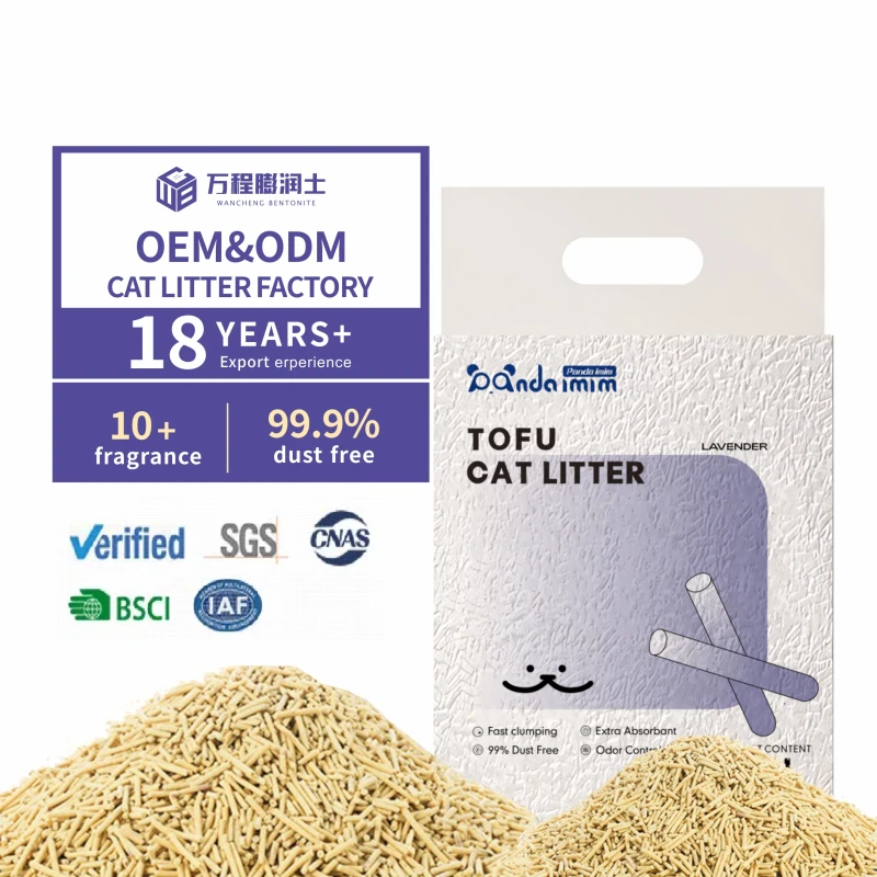 New Chinese High Quality Cat Litter 6L Plant Degradable Cat Litter in Stock 7 Flavors Tofu Cat Litter