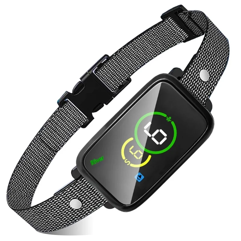 New Color Screen Intelligent Dog Trainer Adjustable Collar ABS Material 7 Level Adjustable Strength Two Bark Stopping Modes