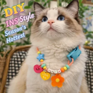 New Colorful Cute Cat Collar for Dog DIY Pendant Adjustable Modern 3 Sizes Pet Collar Nylon Rope 26 Letters Alphabet