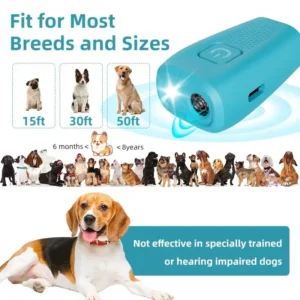 New Compact Ultrasonic Dog Repeller Keychain Shape Portable Handheld Strobe Flash Anti Bark Control Trainer for All Dogs