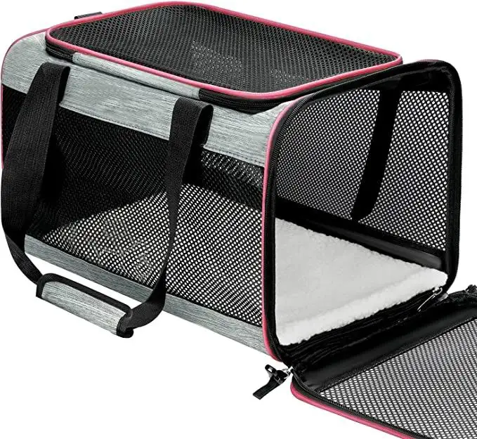 New Design Airline Approved Soft Sided Polyester Zipper Closure Eco Friendly Pet Carrier for Dogs Modern Simplicity Travel Bags