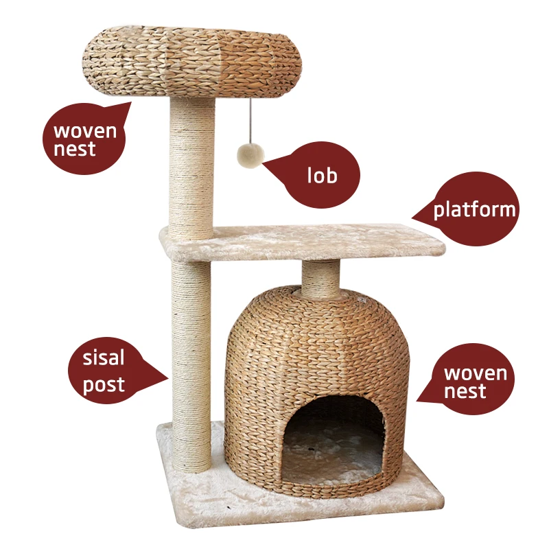 New Design Cat Scratcher Pet Toy Cat Tree Tower House