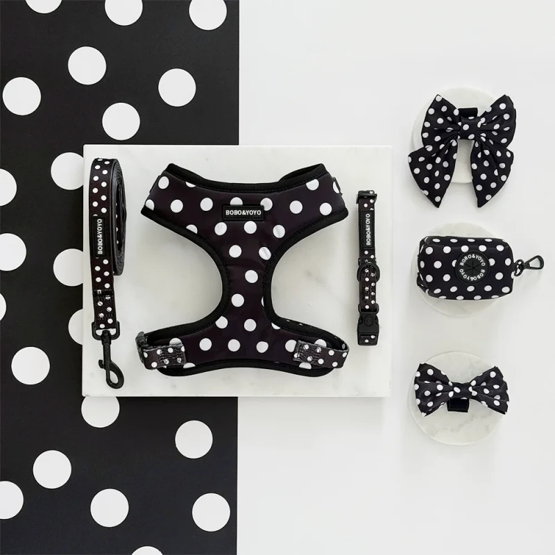 New Design Fashion Luxury Custom Pattern Logo Personalized No Pull Cat Pet Dog Harness Leash Collar Set
