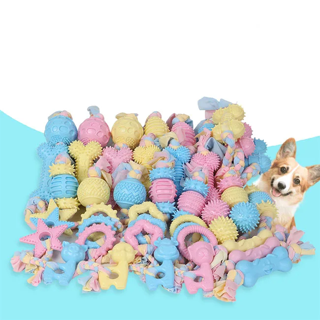 New Design Fun Pet Supplies Durable Teething Training Interactive Puppy Rope Dog Chew Toys Set