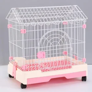 New Design Indoor Dog House Cage Small Breed Pet Kennel with Lock and Rolling Base
