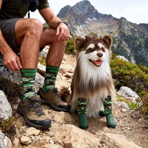 New Design Matching Pet and Owner Socks Camouflage Dog Socks Anti Slip Double Grip Paw Protection for Indoor Outdoor