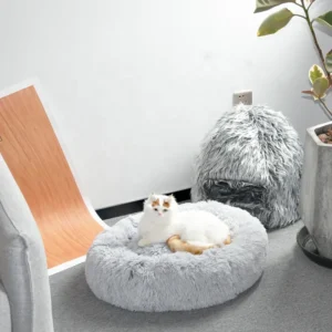 New Design Pet Accessories Custom Luxury Soft Plush Warm Donuts Pet Bed Cushion Sofa Cat Dog Bed