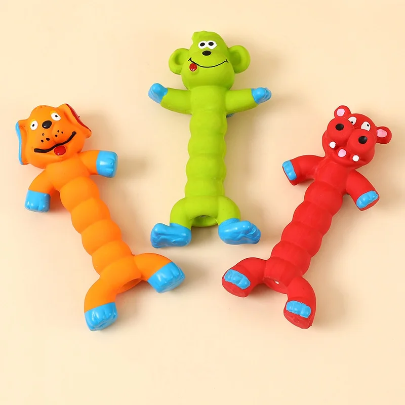 New Design Pet Chew Toys Eco friendly Pet Dog Chew Toys Play Teething Cleaning Squeaky Latex Rubber Dog Toy
