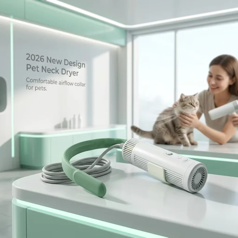 New Design Pet Neck Hair Dryer 110000 RPM Brushless High Speed Blower Dog Cat Quiet 1500W Portable Negativ Pet Accessories