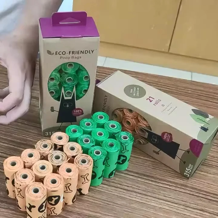 New Disposable Biodegradable EPI Poop Waste Bags Eco-Friendly Plastic Dog Cleaning Supplies for Cats Reptiles Pet Waste Disposal