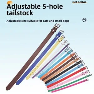 New Dog DIY Collar Lead Rope Collar Dog Walking Accessories PU Leather Adjustable Cat Collar Japan Korea Style Monochrome