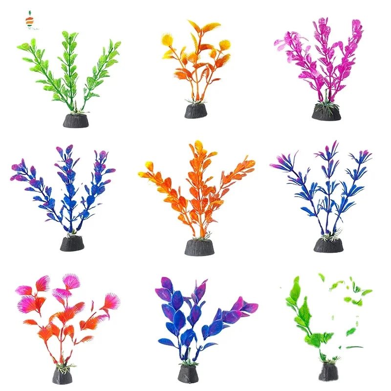 New Eco Friendly Artificial Aquatic Plants Plastic Base Seagrass Aquarium Scenery Decor Fish Tank
