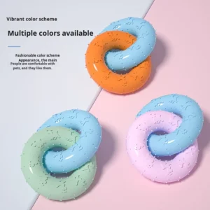New Eco-Friendly Plastic Pet Toys Bite-Resistant Double-Ring Puppy Ring Chew and Teeth-Grinding TPR Toy Supplies Set for Dogs