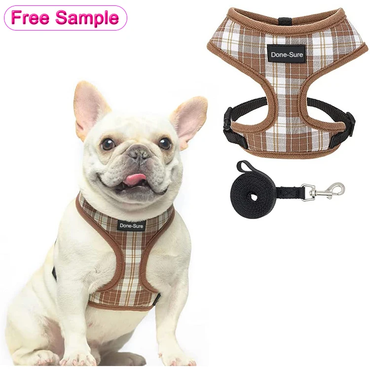 New Luxury Small Dog Harness Leash Set Reflective Pet Accessories with Animal Pattern and Ribbon Decoration Free Sample