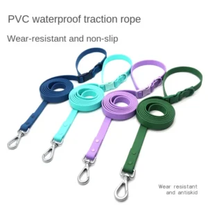 New Multifunctional PVC Dog Walking Rope Waterproof Traction Silicone Chain Solid Adhesive Pet Leashes