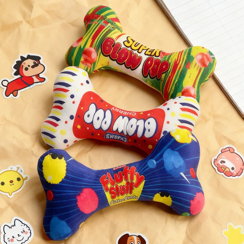 New Pet Bone Chew Toy Squeaky Bone for Dogs and Cats