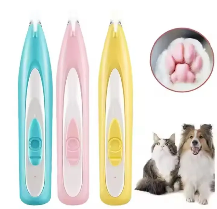 New Pet Electric Hair Trimmer Pet Dog Cleaning Kit With Led Light Cat Paw Trimmer Shaver Dog Paw Cleaning Pet Grooming Products