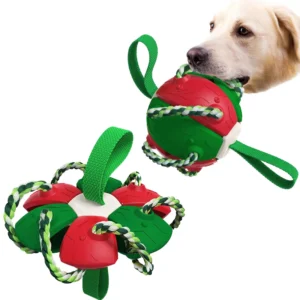New Pet Outdoor Training Interactive Dog Toys Pet Accessories Safety TPR Dog Toy With Rope UFO Magic Ball