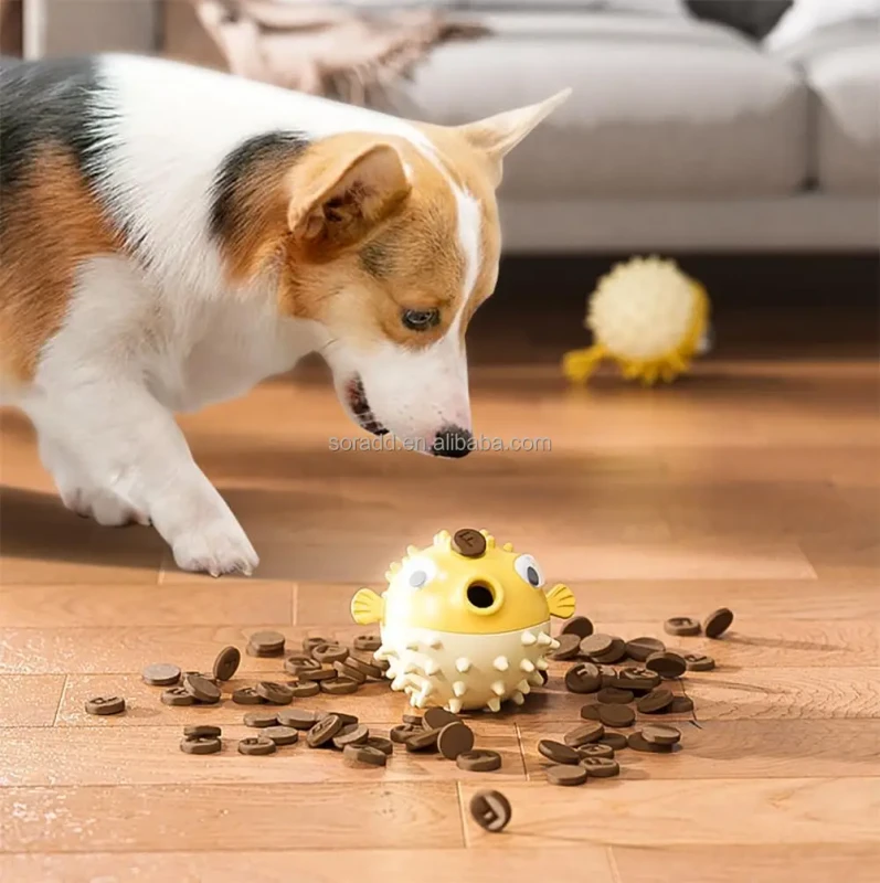 New Pet Toy Teeth Cleaning Dog Toy Durable Chew Food Dispensing Ball Dog Toy