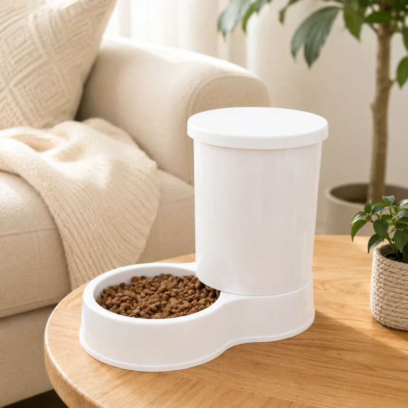 New Plastic Auto Gravity Pet Feeder for Cats Dogs No Spill Easy Clean Pet Bowls Feeders Indoor Home Use