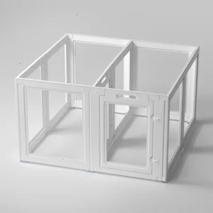 New Solid Small Medium Dog Cage Transparent Plastic Indoor Door Isolation Barrier Button Animal Cross Border Pet Supplies