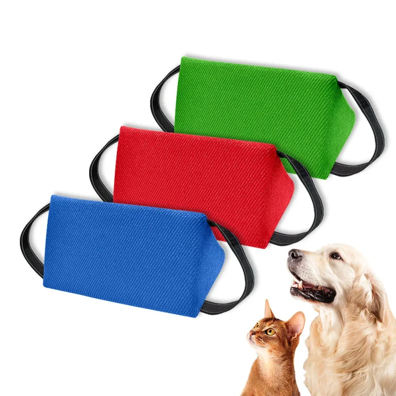 New Triangle Sponge Dog Bite Pillow Ball Tug of War Stuffed Professional Pet Training Supplies Interactive Durable Dog Chew Toy