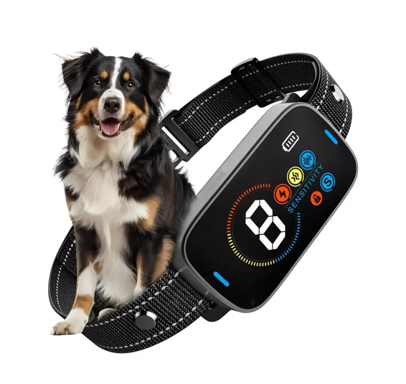 New Upgraded Rechargeable Color Screen Anti Barking Dog Bark Collar with Digital Display