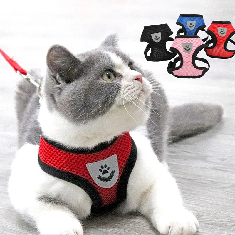 New Vest Style Pet Harnesses Lead Small Dog Rope Adjustable Cat Harness and Leash for Walking