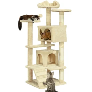New Wn 54in Cat Tree Tower Condo Furniture Cat Scratcher Post for Kittens Pet House Play Cat Trees and Scratcher