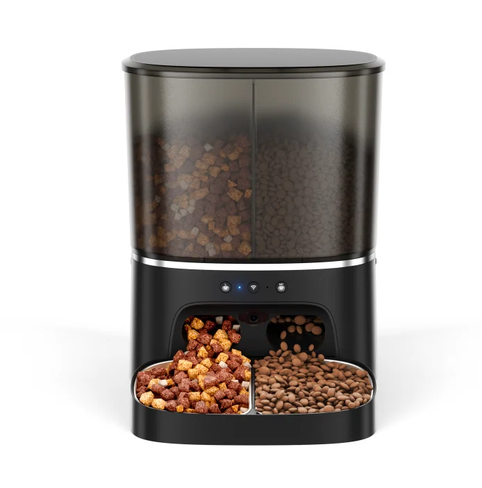New design 8Lbig capacity Automatic Pet Food feeder with dual Bowls for Small Animals