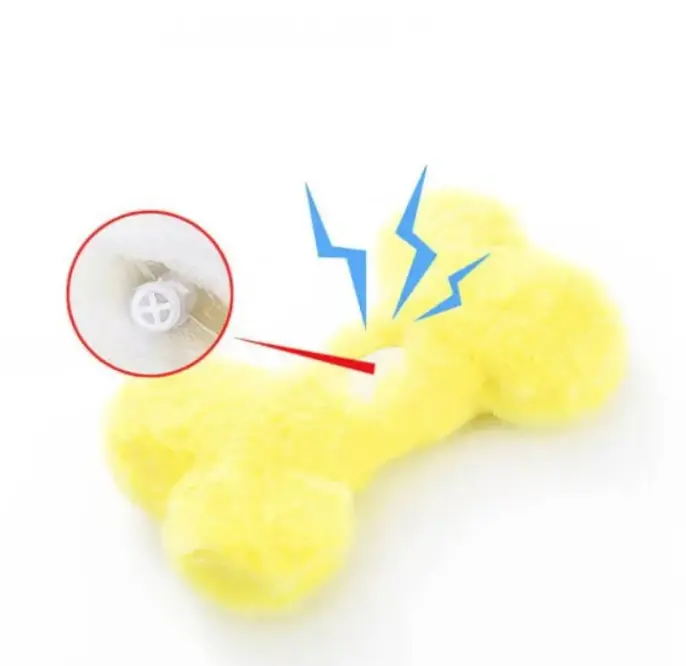 Newly Arrived Pet Non Toxic Materials Soft Bone Shaped Washable Fun Squeak Sound Plush Dog Toys