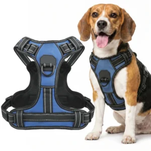 No Pull Dog Harness with Reflective Straps Adjustable Comfortable Outdoor Breathable Mesh Pet Vest Harness With Lift Handheld