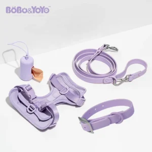 No Pull Personalized Custom Logo Luxury Designer PVC Neoprene Pet Vest Dog Lead Collar Harness Leash Set