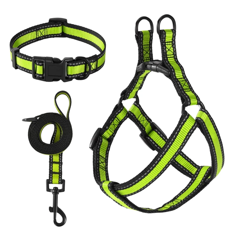 No Pull Pet Harness Simple Collar Retractable Pet Leash Dog Back and Chest Cat Dog Leash