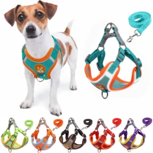 No Pull Reflective Pet Puppy Dog Harness Leash Set Adjustable Walking Running Dog Collar Vest Harness Dog Accessories