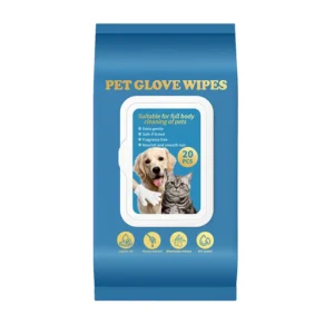 No Rinse Pet Cleaning Bathing Glove Soft Durable Mild Formula Non Woven Unscented Daily Life Grooming Wet Wipes 20