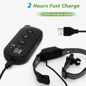 No Shock Dog Training Collar Rechargeable Bark Control Device with Beep Vibration LED Display