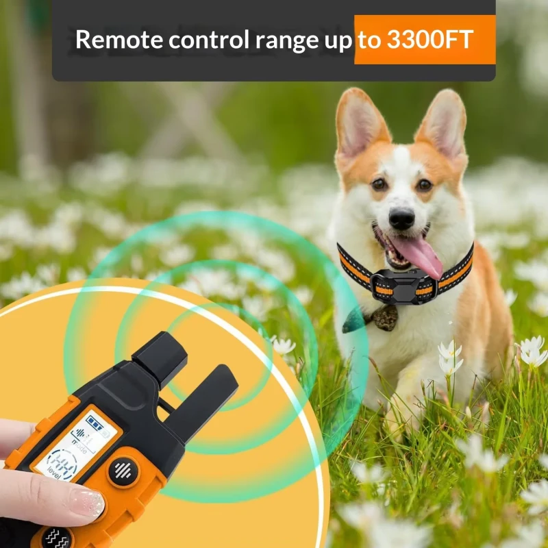 No Shock Remote Dog Training Collar Anti Bark Waterproof Rechargeable Pet Behavior Trainer
