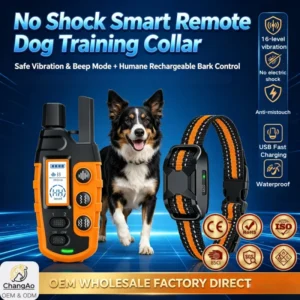 No Shock Smart Remote Dog Training Collar Rechargeable Bark Control Vibration Beep Safe Humane Premium Rubberized