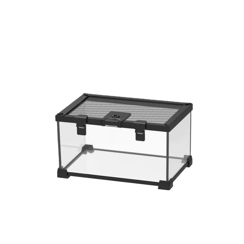 Nomoy Pet Reptile Tank Terrarium Glass Reptile Cage for Lizard Leopard Gecko Snakes and Ball Python YL 07 30*20*16cm