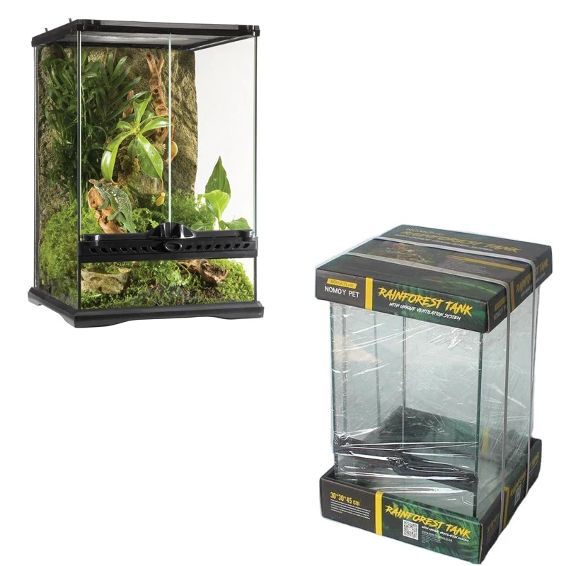 Nomoy Reptile Terrarium Rainforest Reptile Tank Breeding Cage for Reptile Terrarium Accessories