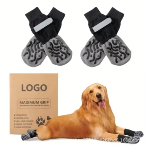 Non-Slip Dog Socks Anti-Fall Pet Paw Protectors with Adjustable Strap and Full Grip Sole