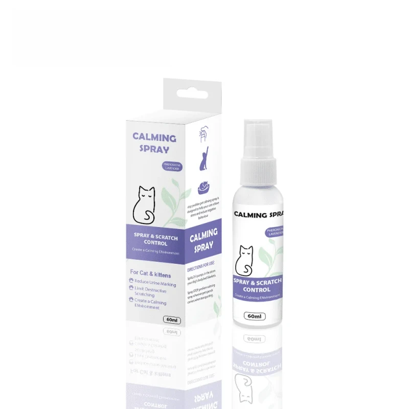 Non-Toxic Modern Plastic Pheromone Calming Spray for Cats & Dogs Natural Essential Oil Infusion Outdoor Use Anxiety Relief