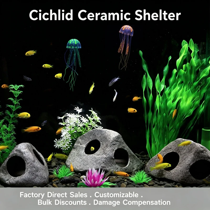 Non Toxic Purple Clay Pot Aquarium Ornament Shrimp Shelter Cichlid Hiding Cave Breeding House